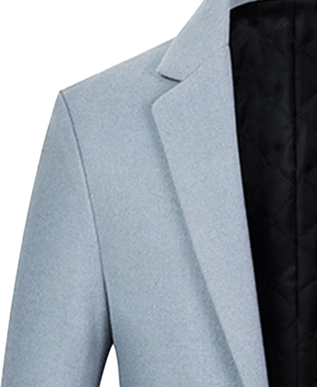 Men's Classic Blend Trench Overcoat Single Breasted Slim Business Pea Coats Winter Lapel Windbreaker Jacket