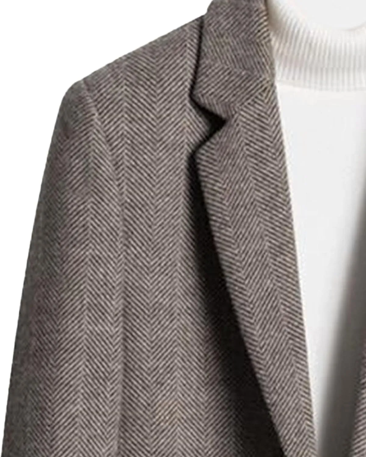 Men's Classic Blend Trench Overcoat Single Breasted Slim Business Pea Coats Winter Lapel Windbreaker Jacket