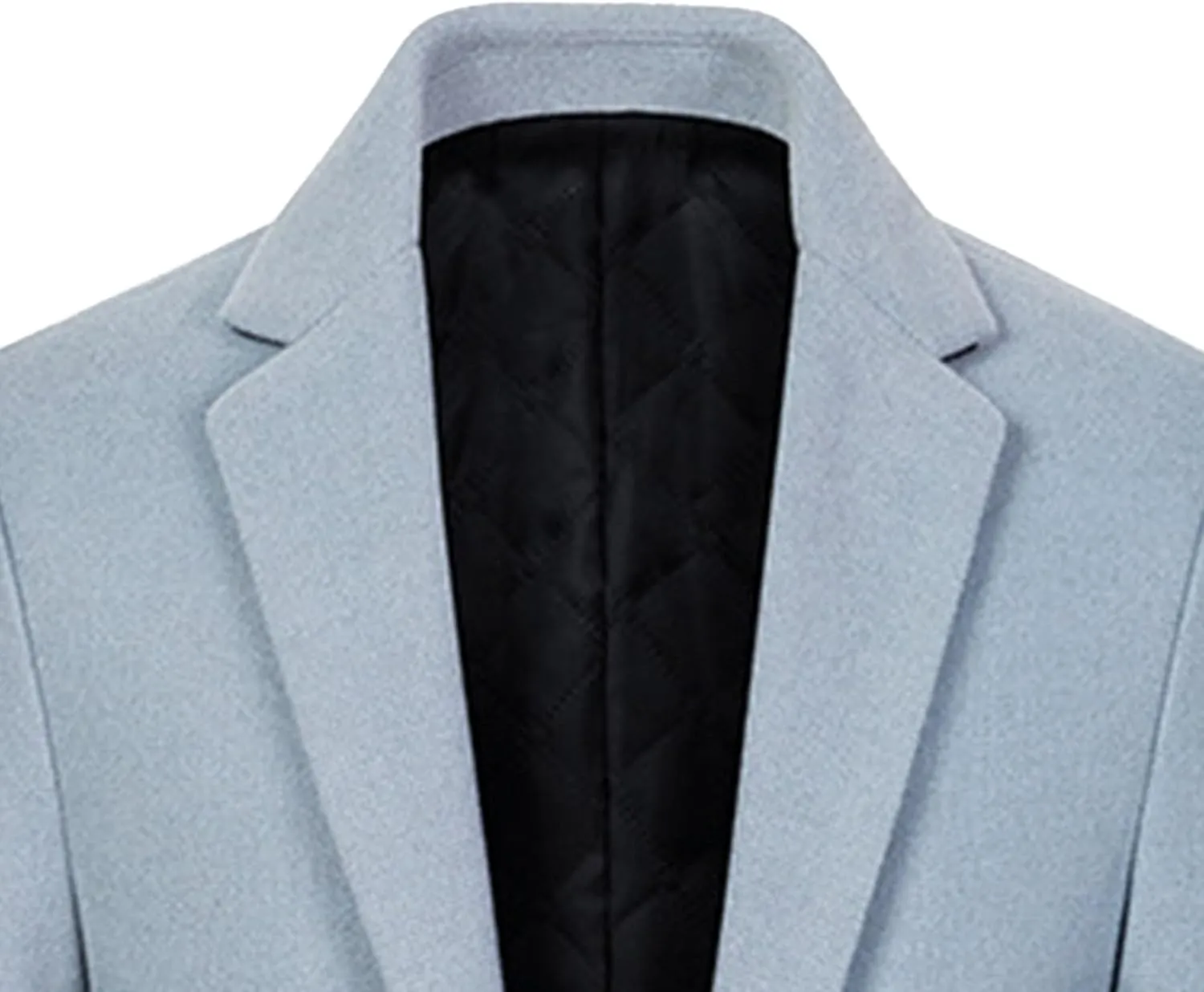 Men's Classic Blend Trench Overcoat Single Breasted Slim Business Pea Coats Winter Lapel Windbreaker Jacket