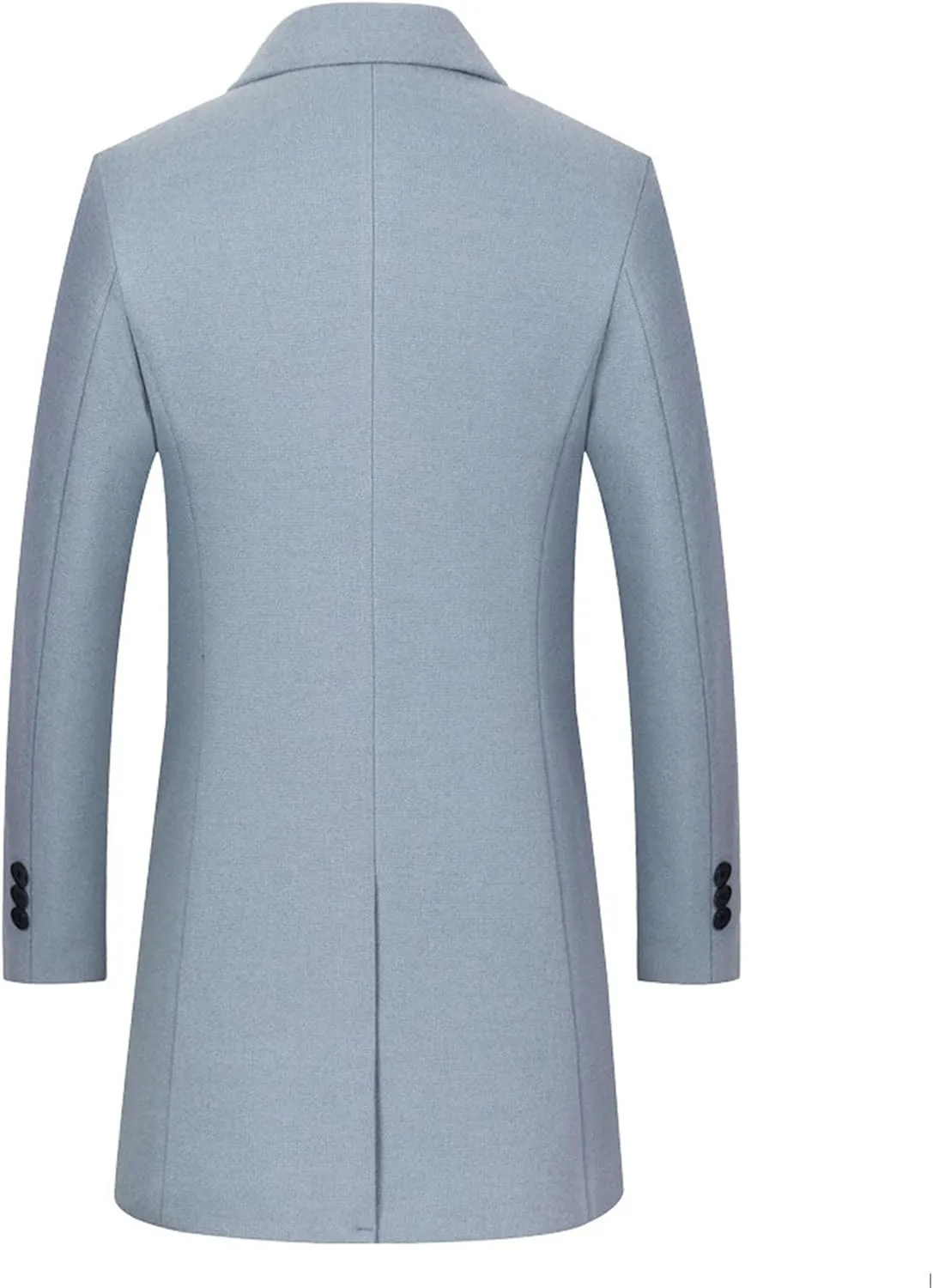 Men's Classic Blend Trench Overcoat Single Breasted Slim Business Pea Coats Winter Lapel Windbreaker Jacket