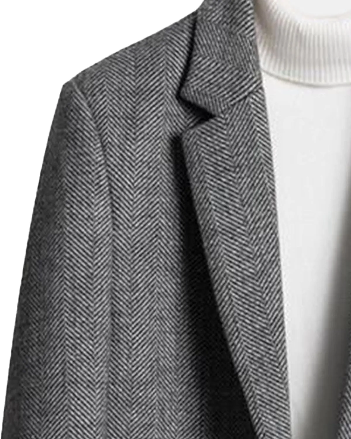 Men's Classic Blend Trench Overcoat Single Breasted Slim Business Pea Coats Winter Lapel Windbreaker Jacket