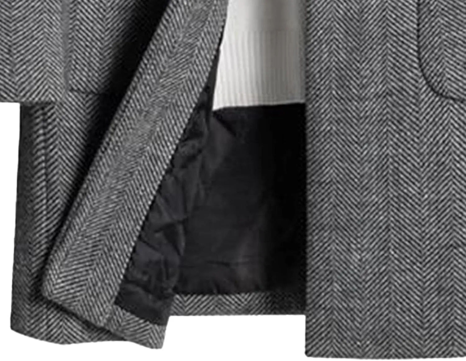 Men's Classic Blend Trench Overcoat Single Breasted Slim Business Pea Coats Winter Lapel Windbreaker Jacket