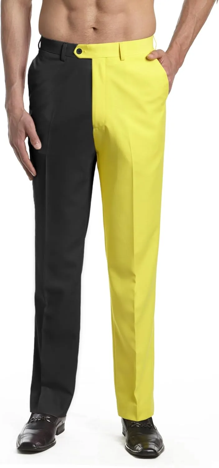 Mens Dress Pant Trousers Flat Front Solid Mix Multi Color Design
