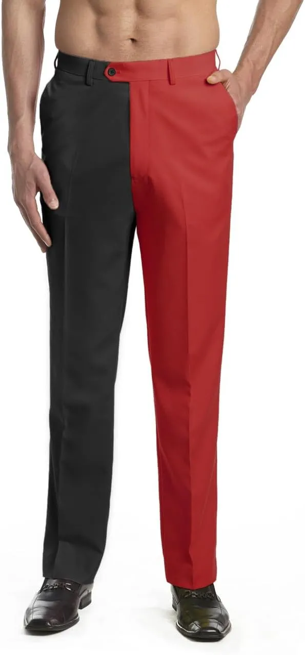 Mens Dress Pant Trousers Flat Front Solid Mix Multi Color Design
