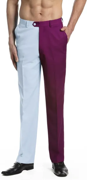 Mens Dress Pant Trousers Flat Front Solid Mix Multi Color Design