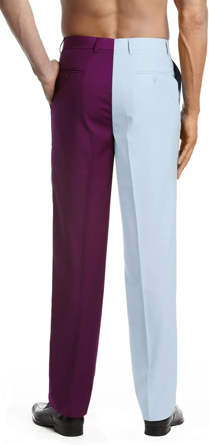 Mens Dress Pant Trousers Flat Front Solid Mix Multi Color Design