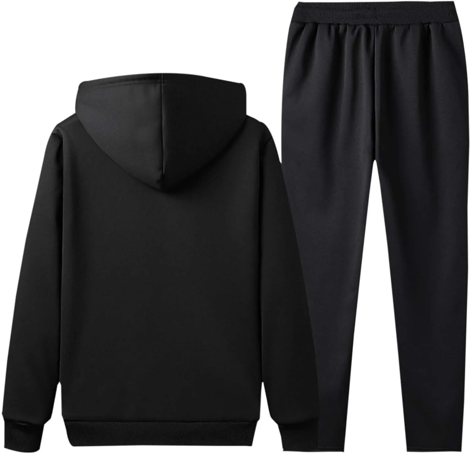 Mens Fleece Lined Sherpa Hoodie Set Sweatshirt and Jogger Pants Outfit Winter Warmth Soft Breathable Cozy Loungewear