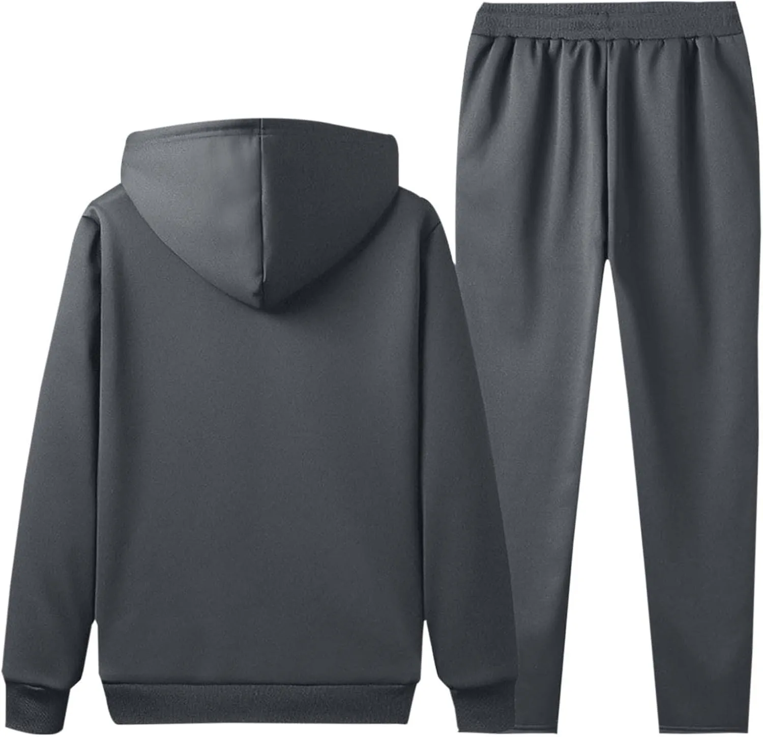 Mens Fleece Lined Sherpa Hoodie Set Sweatshirt and Jogger Pants Outfit Winter Warmth Soft Breathable Cozy Loungewear