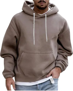 Men'S Hoodies,Big And Tall Plain Hoodie Sweatshirts Fashion Hooded Pullover Casual Long Sleeve Fall Top M-4Xl