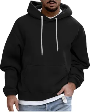 Men'S Hoodies,Big And Tall Plain Hoodie Sweatshirts Fashion Hooded Pullover Casual Long Sleeve Fall Top M-4Xl