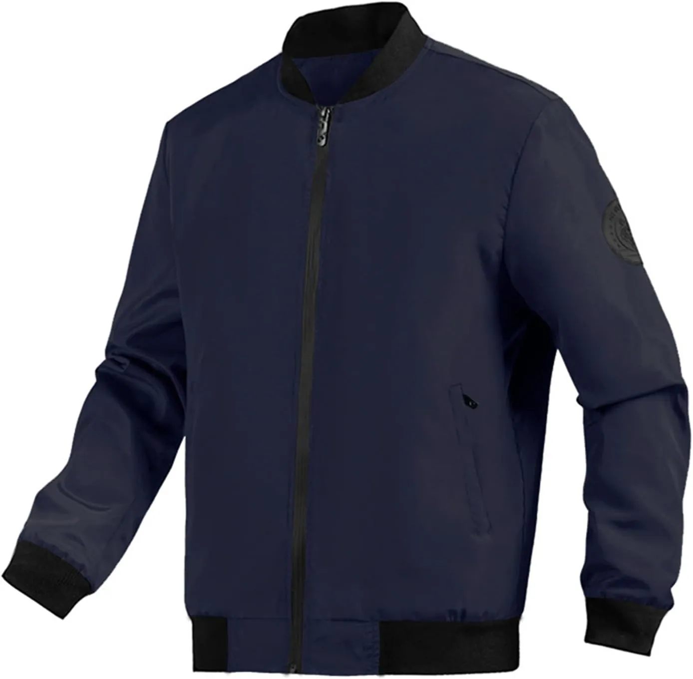 Mens Lightweight Bomber Jacket Full Zip Windbreaker Plaid Lined for Warmth, Casual Long Sleeve Stylish Golf Jacket