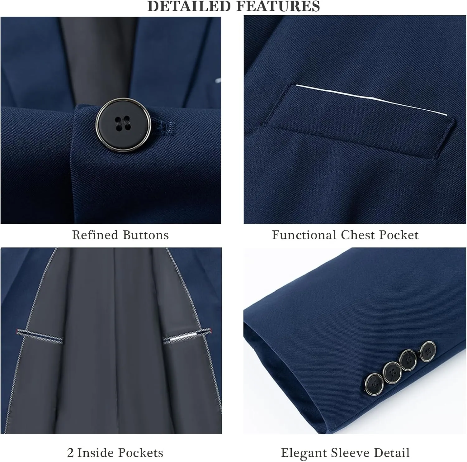 Mens Sport Coats and Blazers 5 Real Pockets Slim Fit Business Casual Men Suit Blazer Suit Jacket