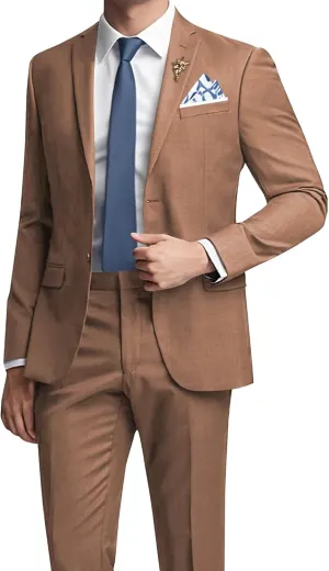 Mens Suits Slim Fit 2 Piece Wedding Prom Tuxedo Classic Blazer Jacket Pants Set