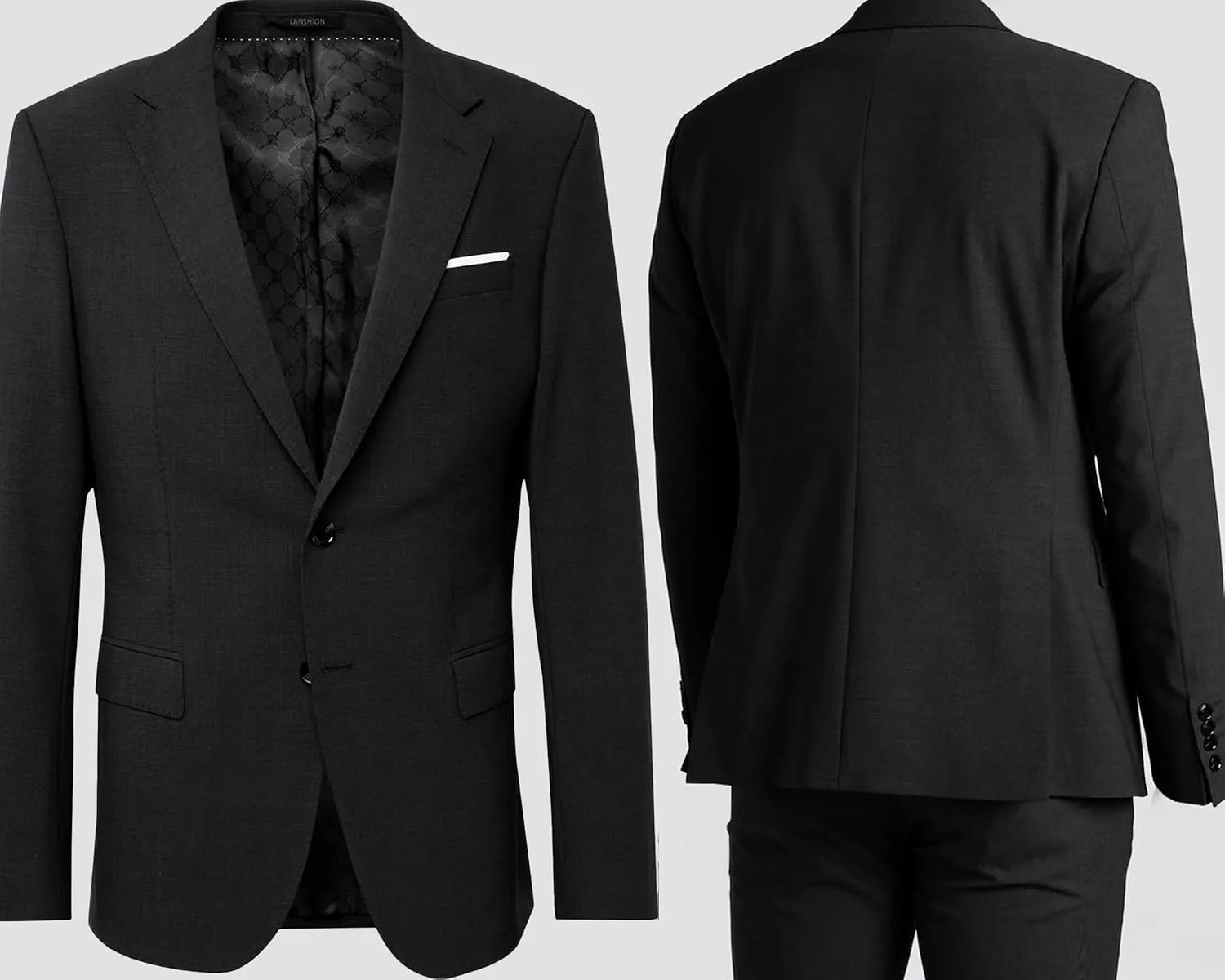 Mens Suits Slim Fit 2 Piece Wedding Prom Tuxedo Classic Blazer Jacket Pants Set