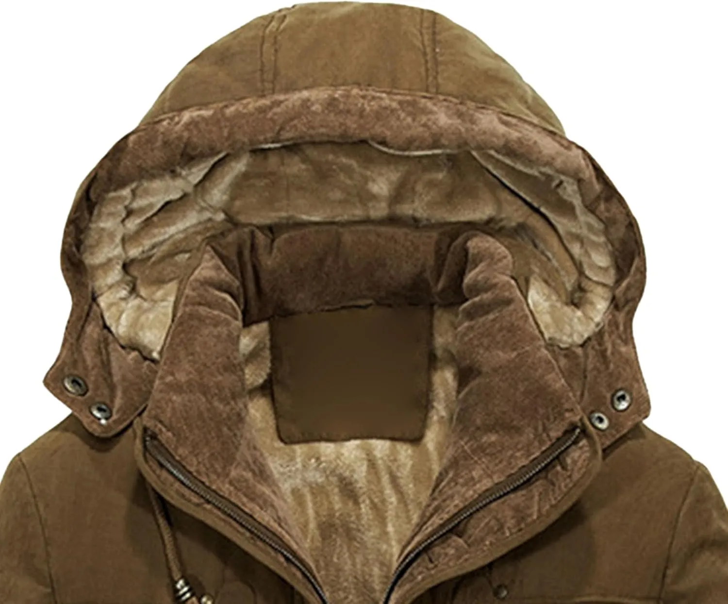 Men's Thicken Warm Winter Parka Fashion Fleece Thick Warmth Coat Windproof Sherpa Lined Hooded Windbreaker Coat