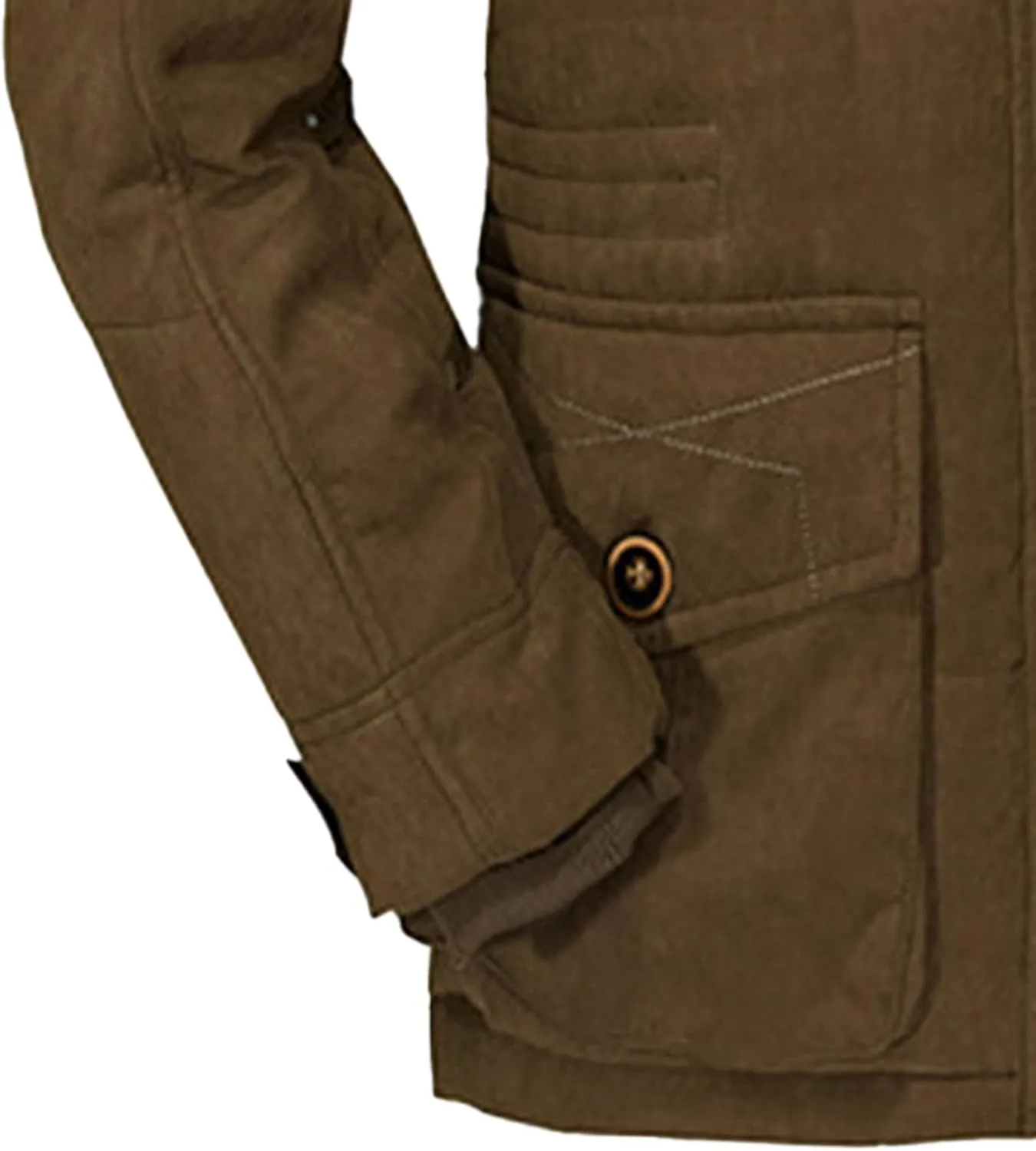 Men's Thicken Warm Winter Parka Fashion Fleece Thick Warmth Coat Windproof Sherpa Lined Hooded Windbreaker Coat