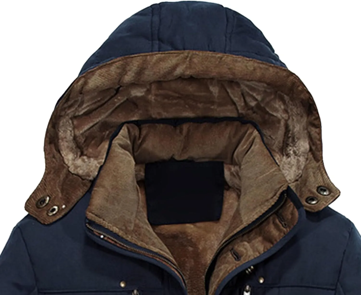 Men's Thicken Warm Winter Parka Fashion Fleece Thick Warmth Coat Windproof Sherpa Lined Hooded Windbreaker Coat