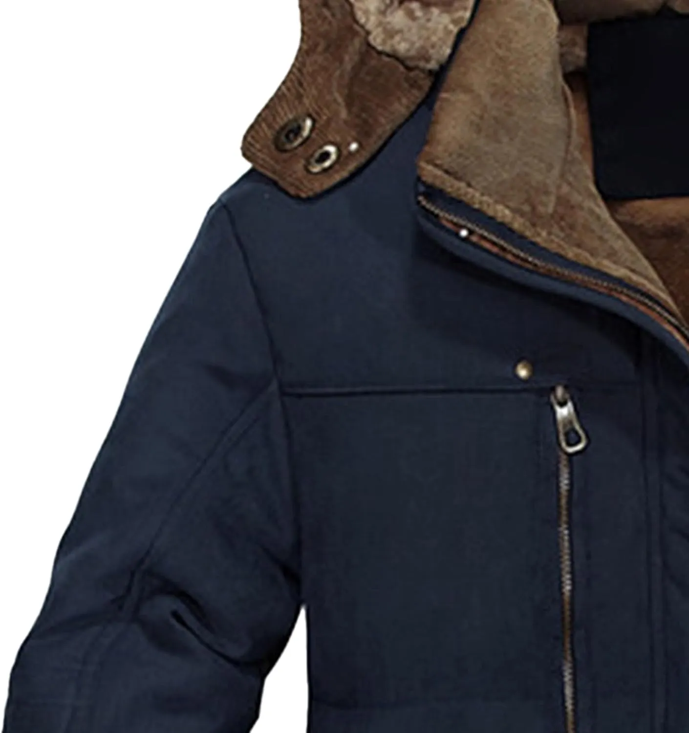 Men's Thicken Warm Winter Parka Fashion Fleece Thick Warmth Coat Windproof Sherpa Lined Hooded Windbreaker Coat