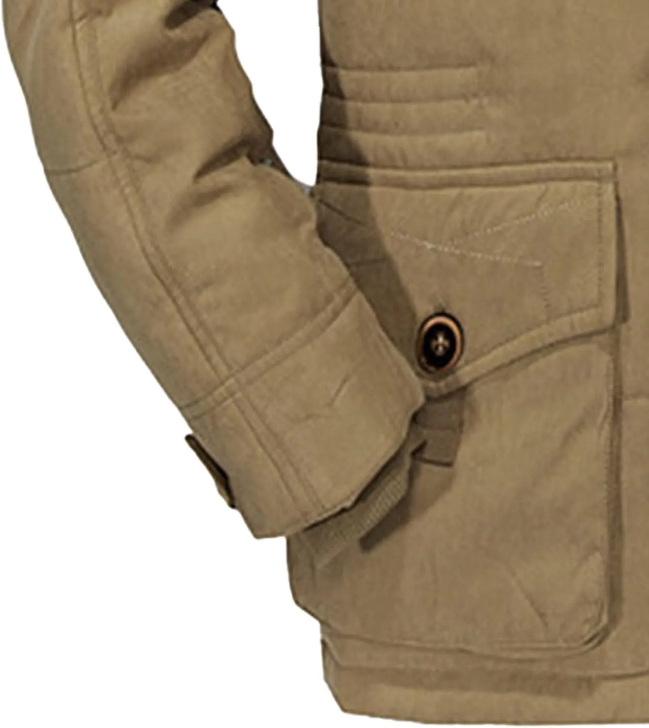 Men's Thicken Warm Winter Parka Fashion Fleece Thick Warmth Coat Windproof Sherpa Lined Hooded Windbreaker Coat