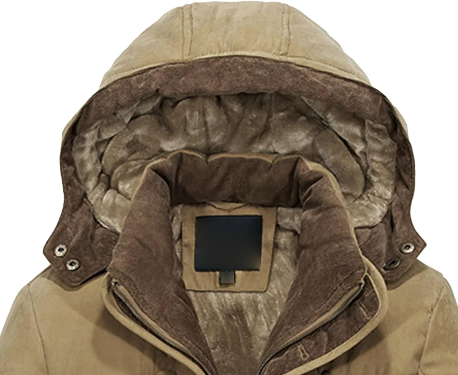 Men's Thicken Warm Winter Parka Fashion Fleece Thick Warmth Coat Windproof Sherpa Lined Hooded Windbreaker Coat