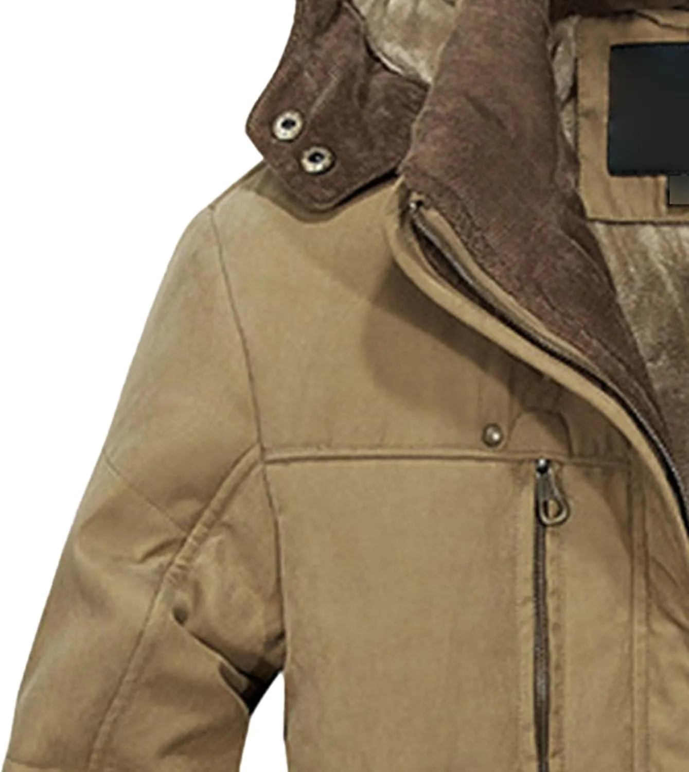 Men's Thicken Warm Winter Parka Fashion Fleece Thick Warmth Coat Windproof Sherpa Lined Hooded Windbreaker Coat