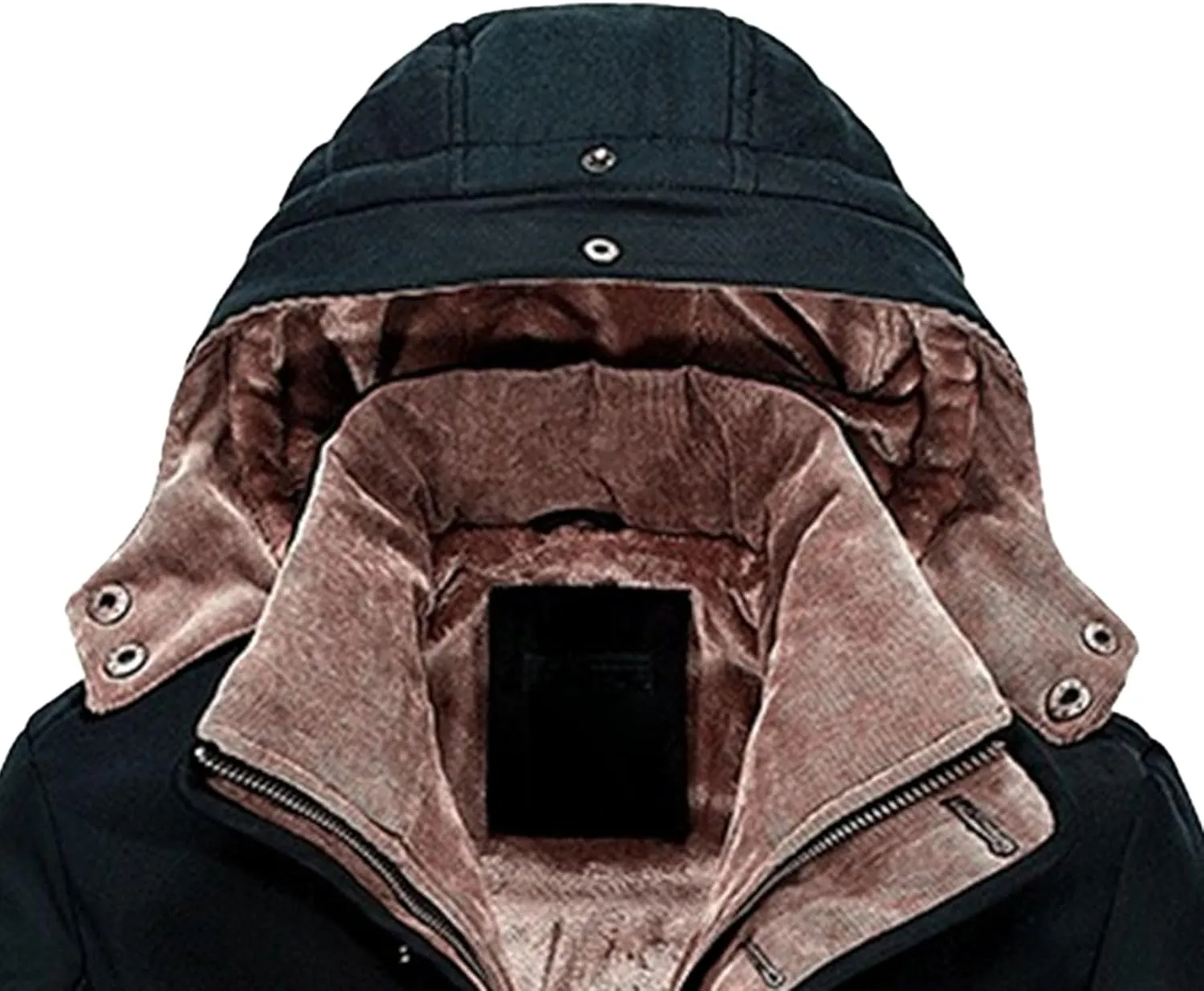 Men's Thicken Warm Winter Parka Fashion Fleece Thick Warmth Coat Windproof Sherpa Lined Hooded Windbreaker Coat