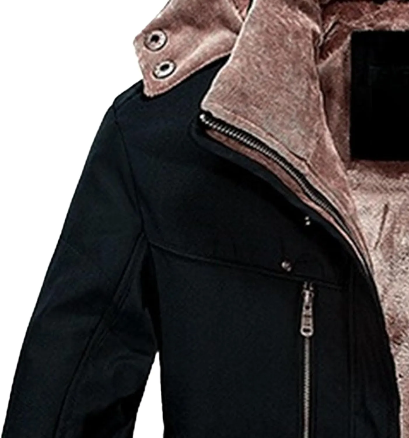 Men's Thicken Warm Winter Parka Fashion Fleece Thick Warmth Coat Windproof Sherpa Lined Hooded Windbreaker Coat