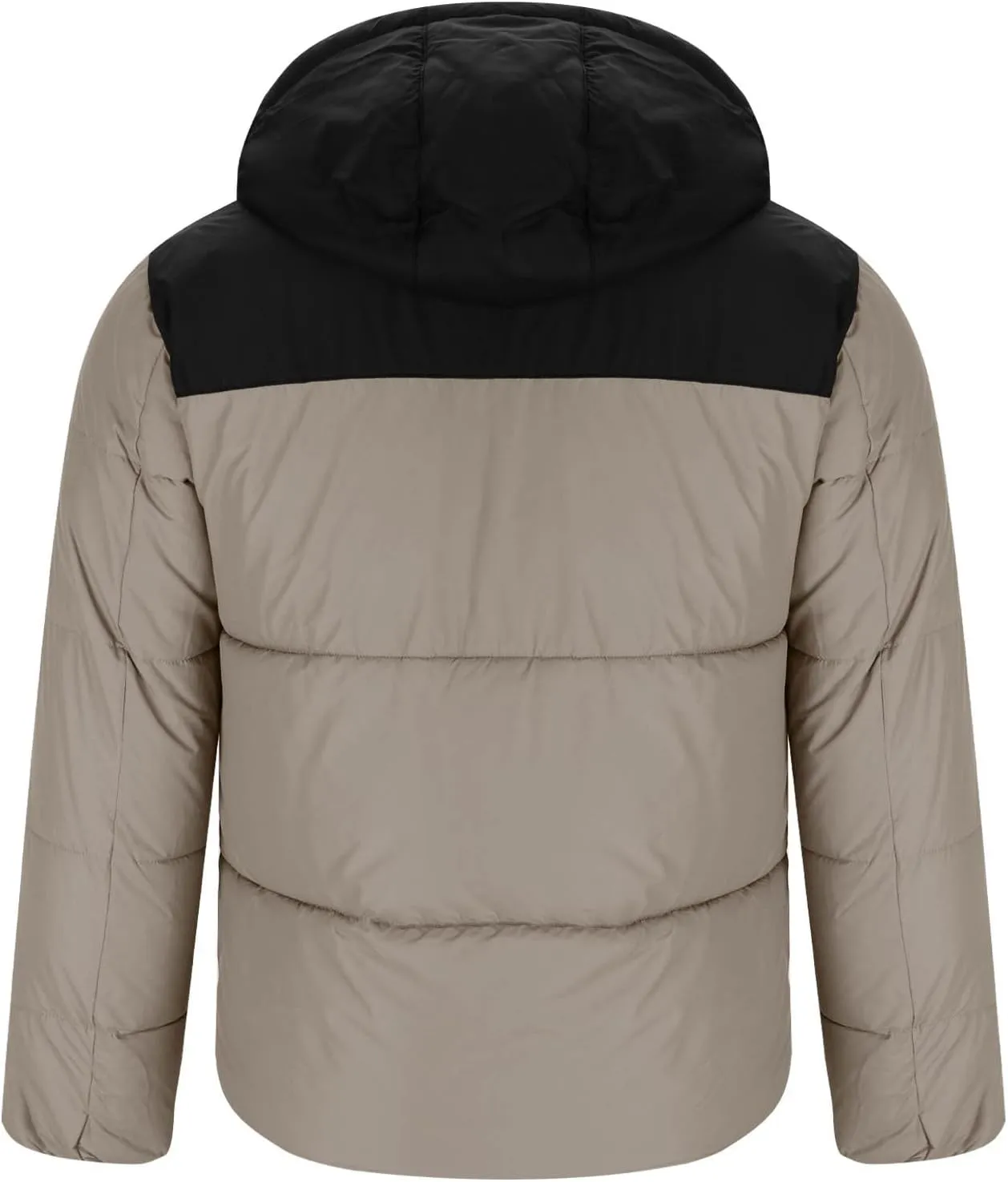 Men's Winter Warm Puffer Jacket with Pockets Casual Fashion Hooded Jacket Color Block Padded Coat Cold Weather