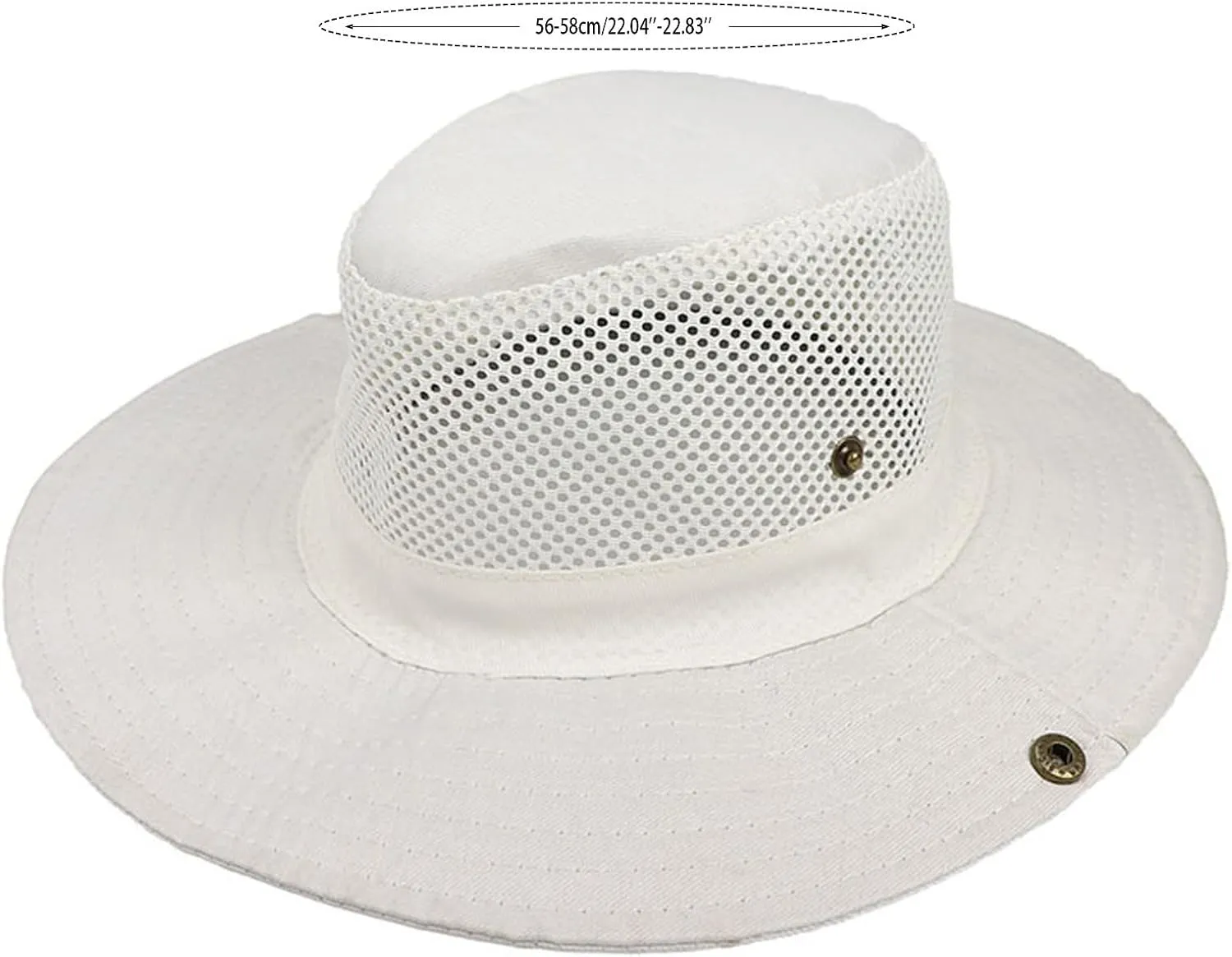 Mesh Solid Sun Wide Brim Hat Panama Fedora Hat Drawstring Foldable Lightweight Fishing Hat Classic Adjustable