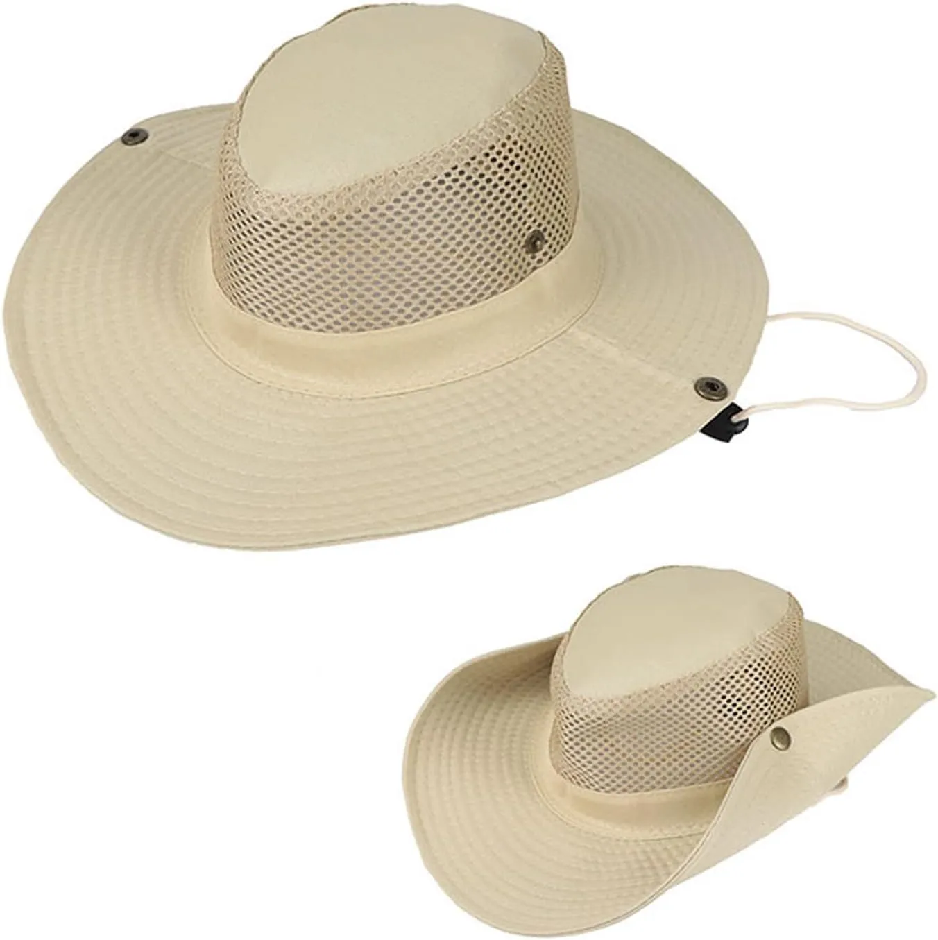 Mesh Solid Sun Wide Brim Hat Panama Fedora Hat Drawstring Foldable Lightweight Fishing Hat Classic Adjustable