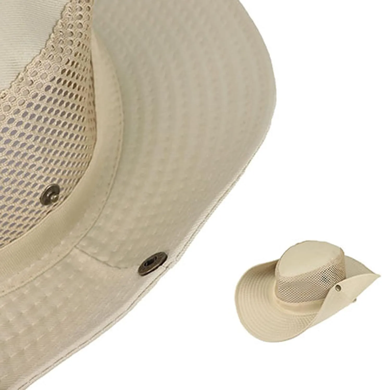 Mesh Solid Sun Wide Brim Hat Panama Fedora Hat Drawstring Foldable Lightweight Fishing Hat Classic Adjustable