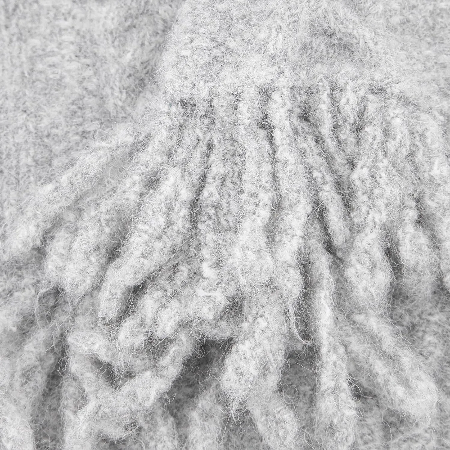 MissShorthair Womens Soft Cashmere Shawls and Wraps for Winter Cable Knit Scarves Chunky Long Scarf Cold Weather Warmth