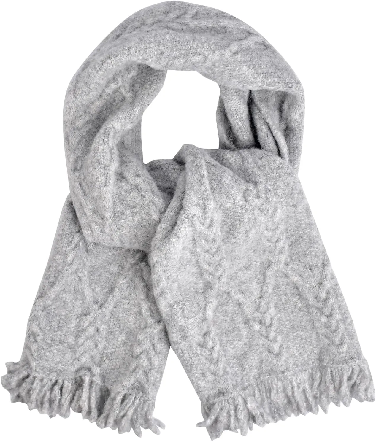 MissShorthair Womens Soft Cashmere Shawls and Wraps for Winter Cable Knit Scarves Chunky Long Scarf Cold Weather Warmth