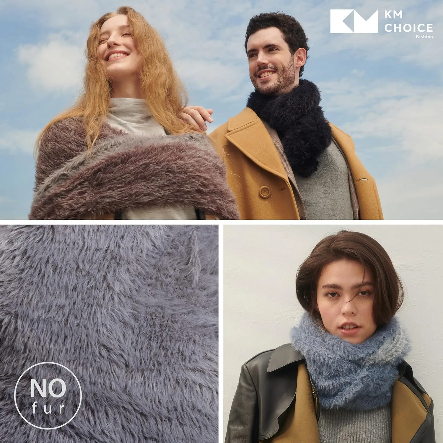 ONE Scarf: Faux Fur Infinity Scarfs or Shawl Wraps for Women Winter Warm, Soft & Fluffy Scarf in Gift Box