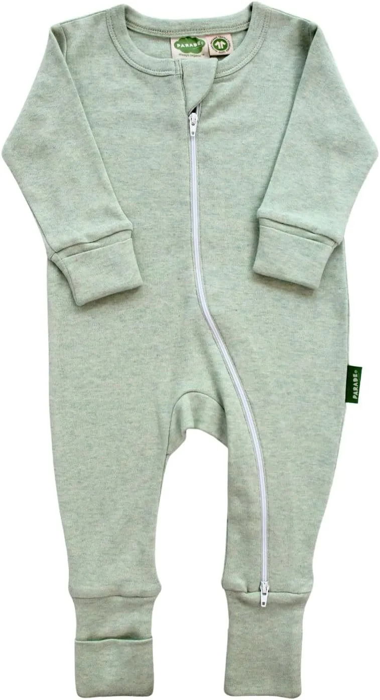 PARADE Organic Snuggle Soft Melange '2-Way' Zipper Romper