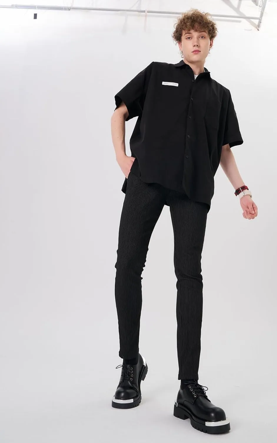 Plaid&Plain Men's Plaid Pants Skinny Dress Pants for Men Skinny Chino Pants Men