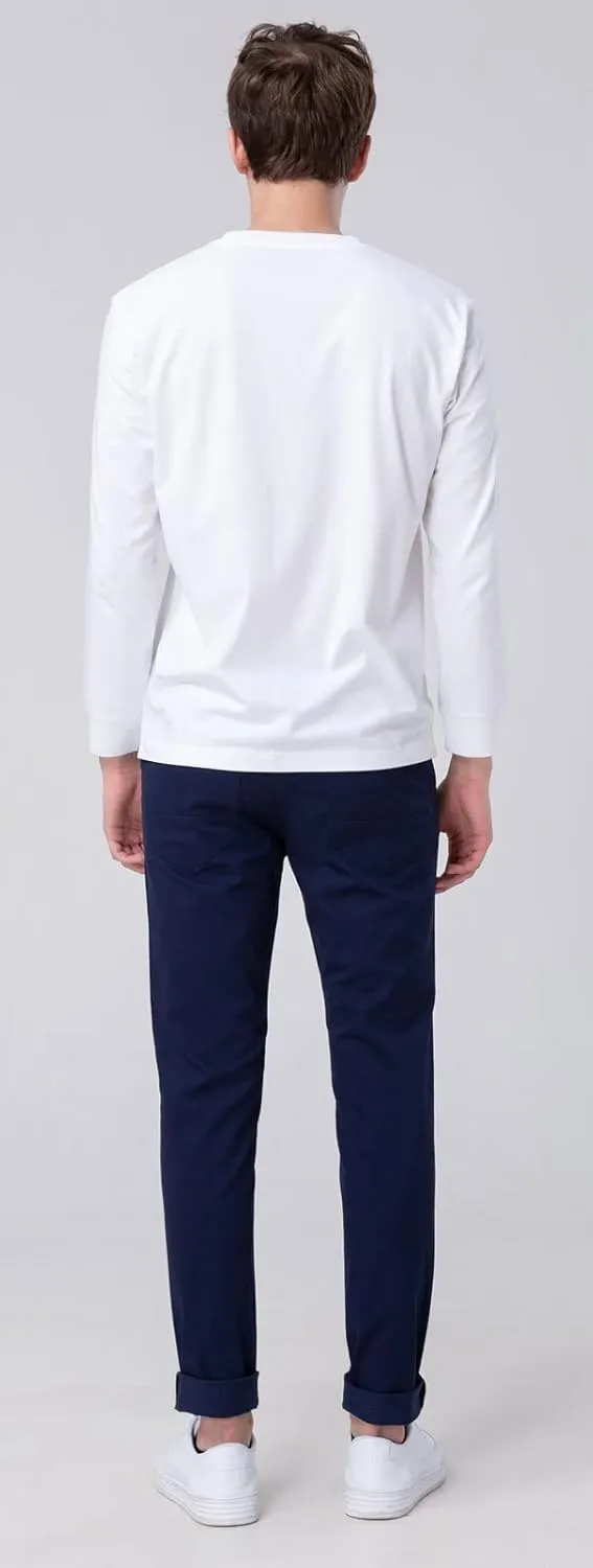 Plaid&Plain Men’s Skinny Khaki Pants Skinny Fit Chinos