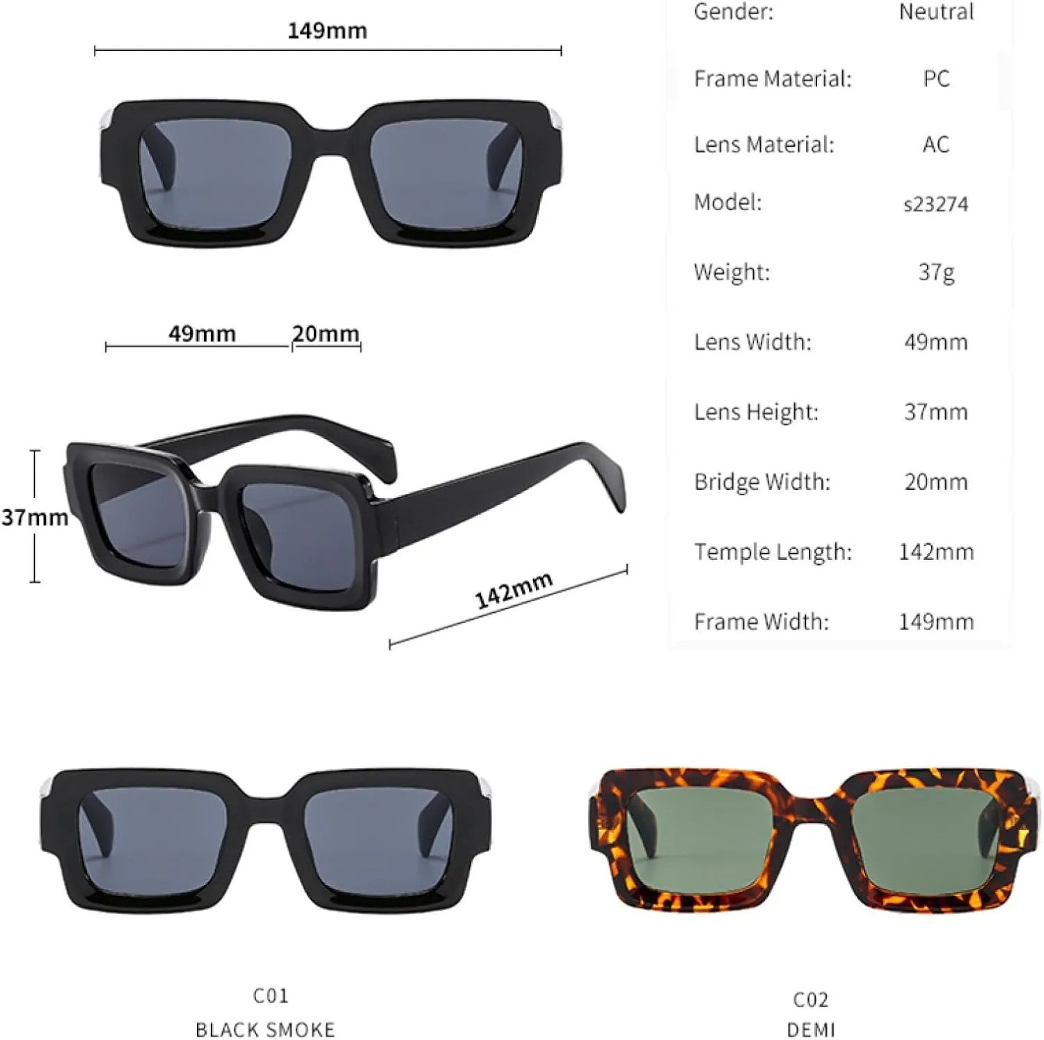 Punk Sunglasses Fashion Simple Outdoor Protection Female