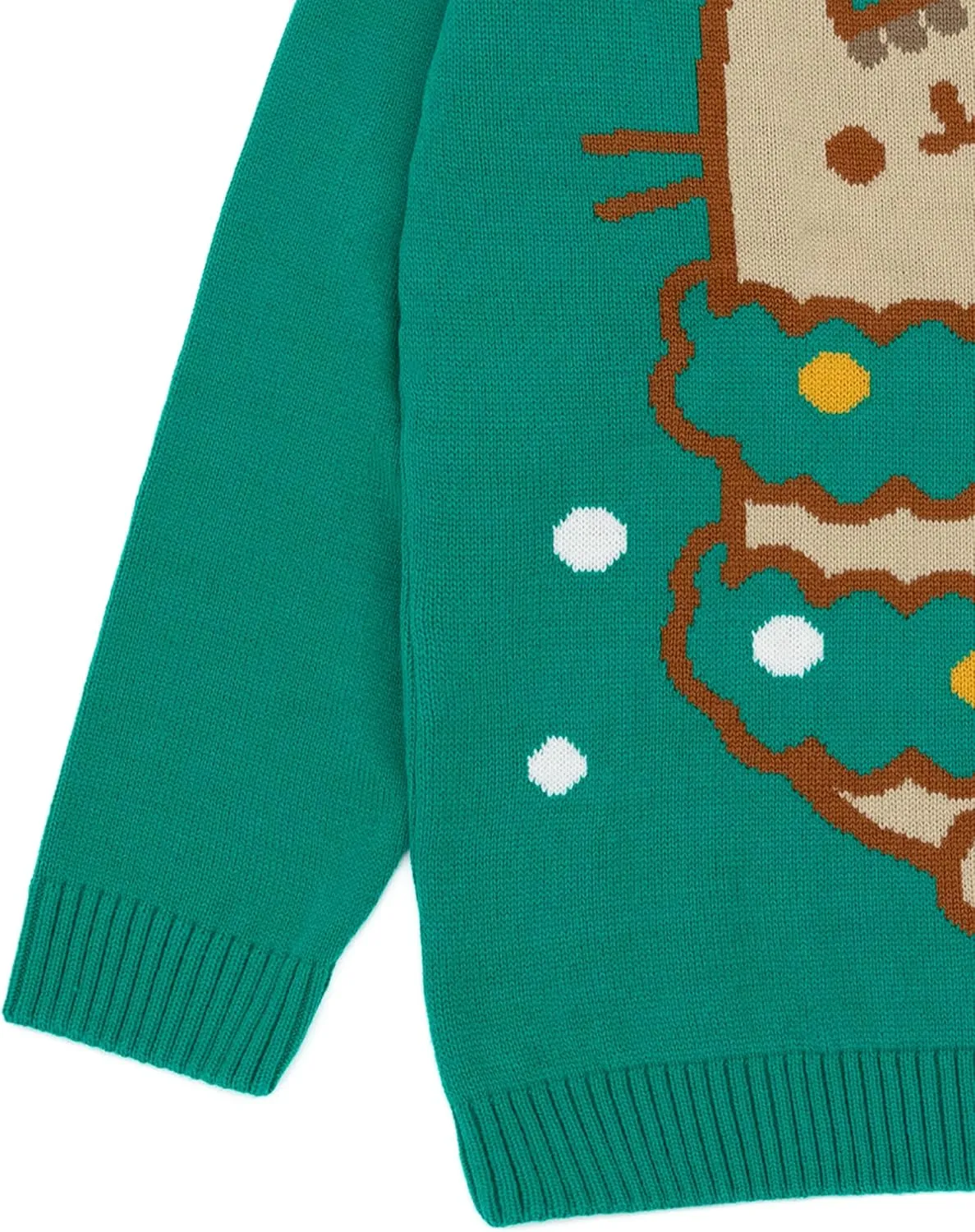 Pusheen Womens Christmas Jumper | Green Graphic Knitted Sweater | Cat Festive Xmas Pullover Knitwear | Winter Festive Gift