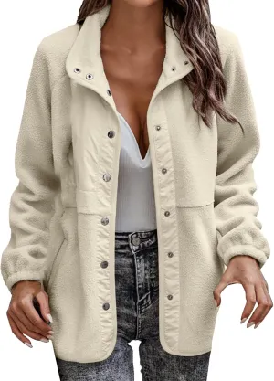 QWENTMTNTY Winter Coats for Women Trendy Cute Fuzzy Lined Warmth Winter Jackets Plus Size Fall Jackets Sherpa Lined Flannel