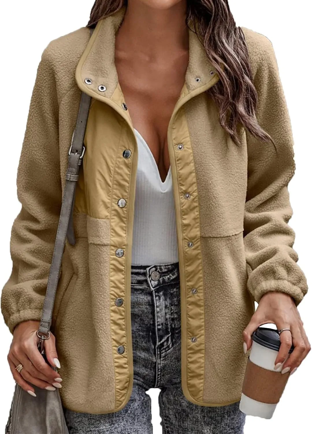 QWENTMTNTY Winter Coats for Women Trendy Cute Fuzzy Lined Warmth Winter Jackets Plus Size Fall Jackets Sherpa Lined Flannel