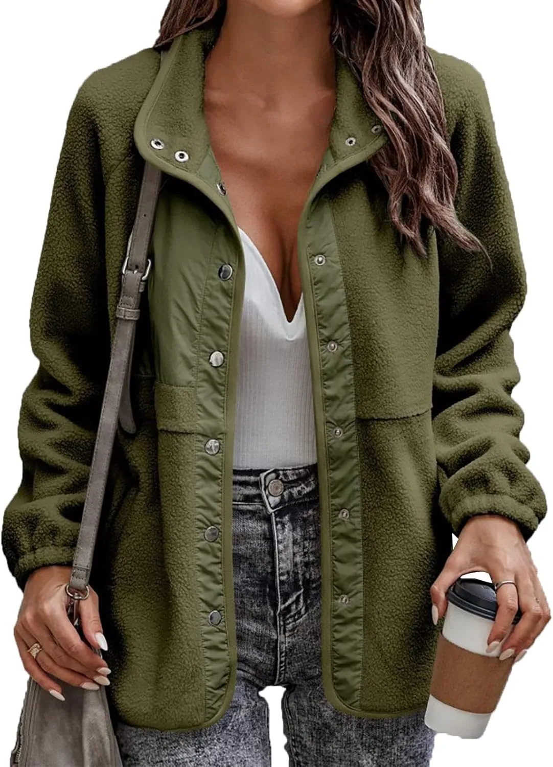 QWENTMTNTY Winter Coats for Women Trendy Cute Fuzzy Lined Warmth Winter Jackets Plus Size Fall Jackets Sherpa Lined Flannel