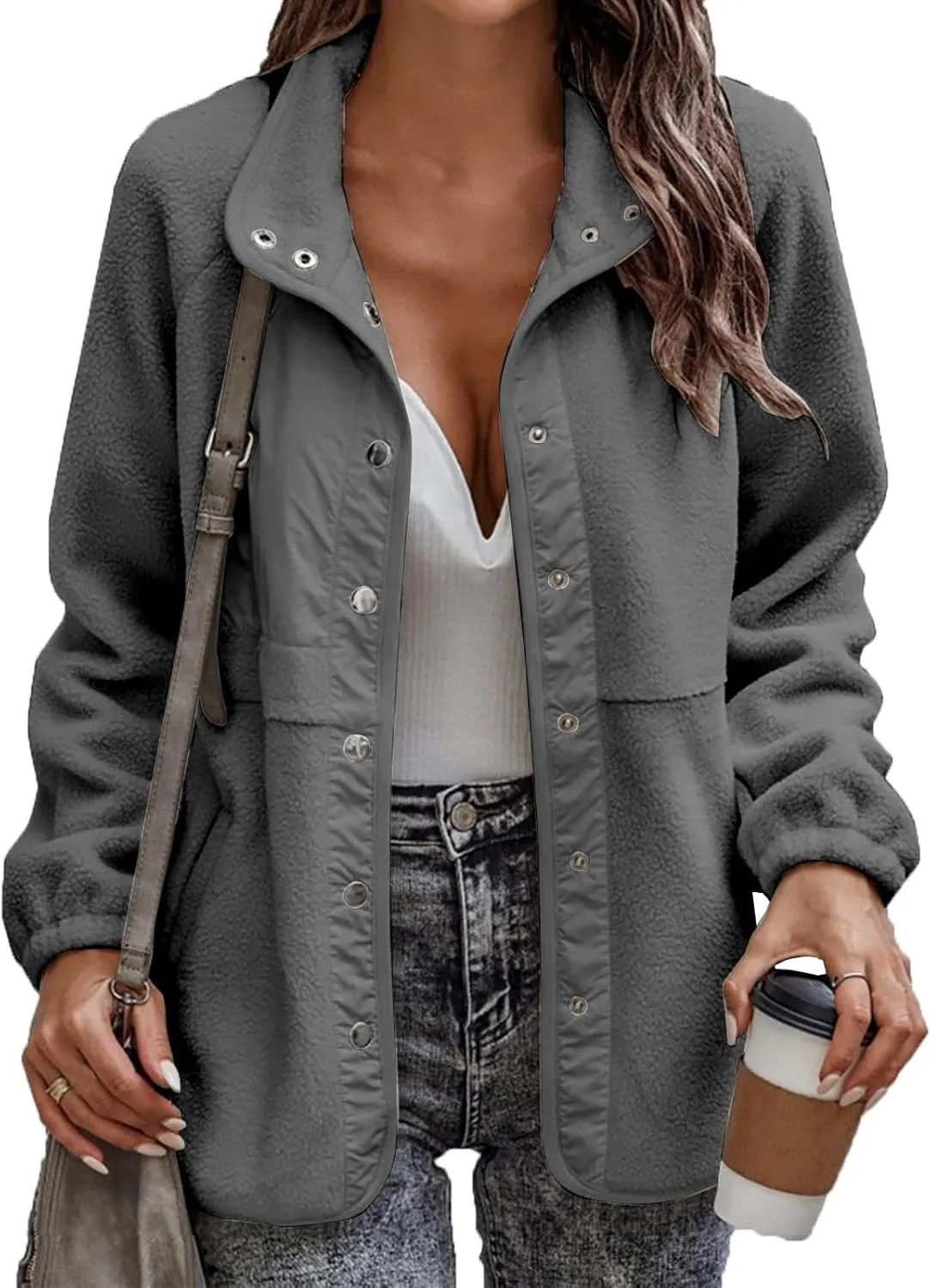 QWENTMTNTY Winter Coats for Women Trendy Cute Fuzzy Lined Warmth Winter Jackets Plus Size Fall Jackets Sherpa Lined Flannel