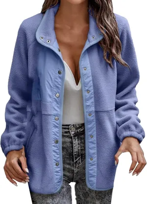 QWENTMTNTY Winter Coats for Women Trendy Cute Fuzzy Lined Warmth Winter Jackets Plus Size Fall Jackets Sherpa Lined Flannel