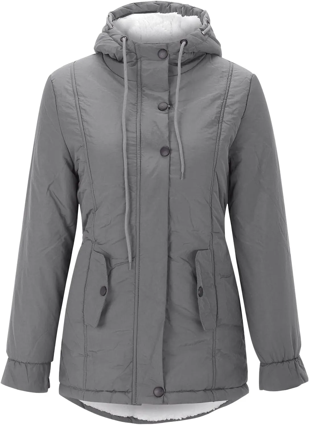 QWENTMTNTY Women 2023 Fall Winter Fleece Jackets Warmth Shaggy Jacket Thicken Outwears with Pockets Sherpa Lined Winter Coat