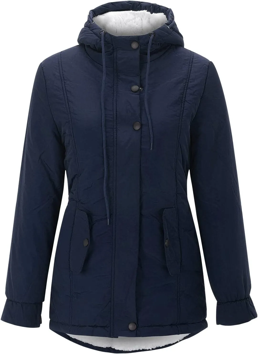 QWENTMTNTY Women 2023 Fall Winter Fleece Jackets Warmth Shaggy Jacket Thicken Outwears with Pockets Sherpa Lined Winter Coat