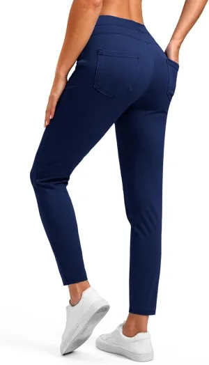 Rammus Jeggings Pull on Stretchy Jeans for Women High Waisted Skinny Jean Leggings Tummy Control Denim Pants with Pockets