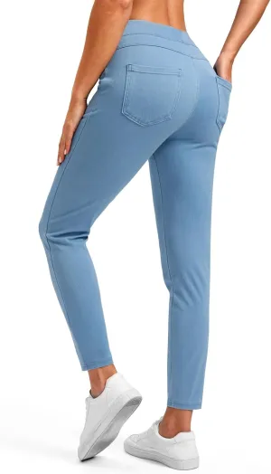 Rammus Jeggings Pull on Stretchy Jeans for Women High Waisted Skinny Jean Leggings Tummy Control Denim Pants with Pockets