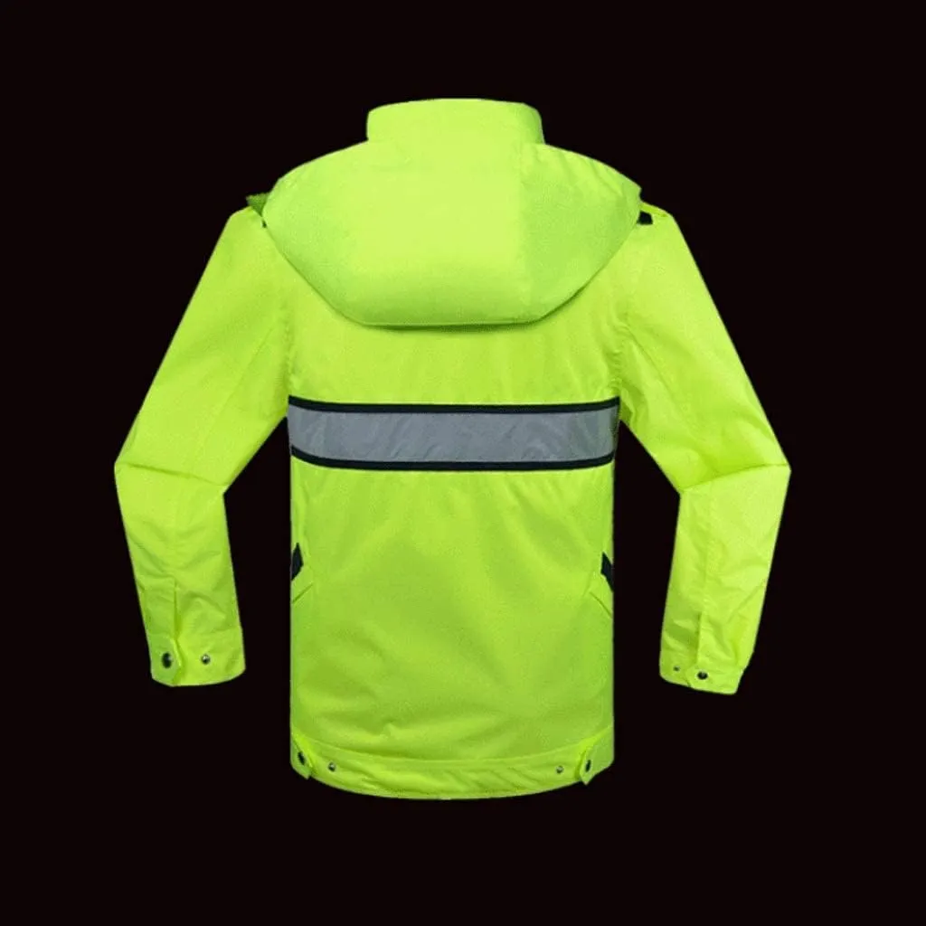 Reflective Gear, Waterproof Silk Safety Jacket Fluorescent Suit Breathable Warmth Reflective Overalls Outdoor Activity