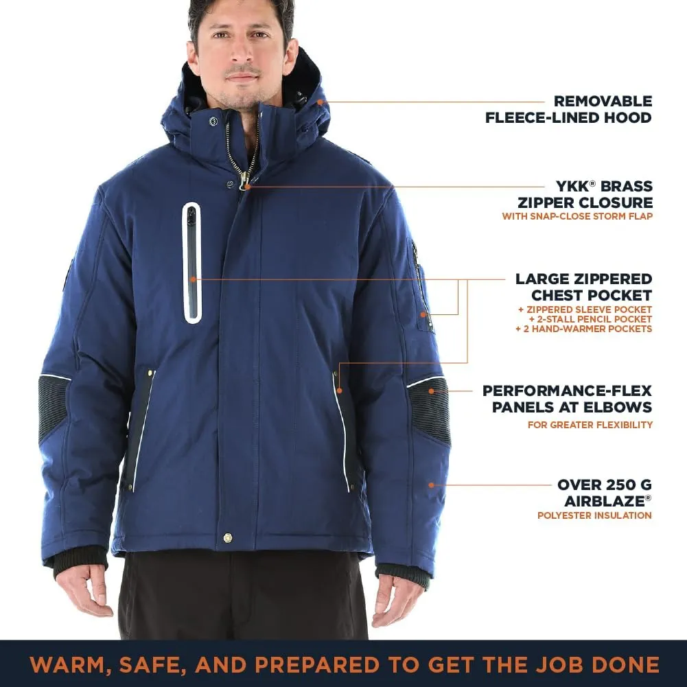 RefrigiWear 54 Gold Hooded Jacket | -54°F Rated, Lightweight Graphene Warmth, Water-Repellent Workwear, S-5XL